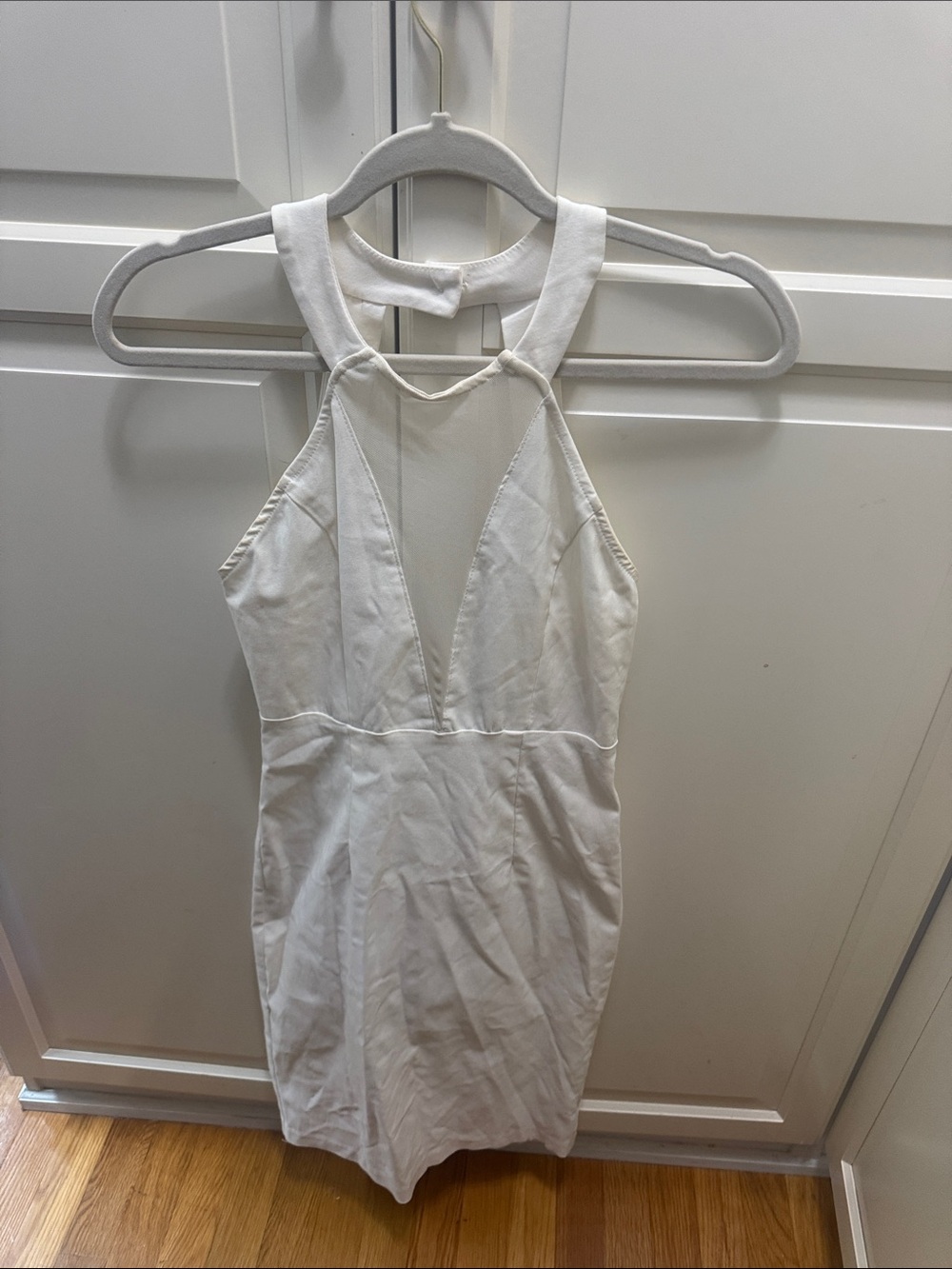 Lulu's White Backless Halter Bodycon Dress
